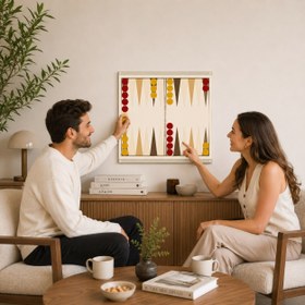 Resim Boho Tavla - Bej / Metal / 45 x 45 cm 