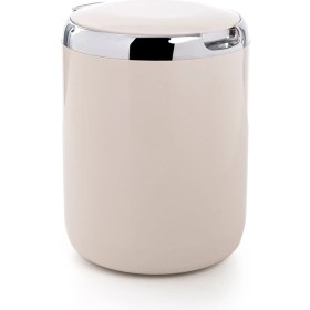 Resim Bej Renkli 3 Lt Plastik Kapaklı Tezgah Üstü Mutfak Çöp Kovası 