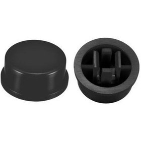 Resim Tact Switch Kapağı Yuvarlak Siyah - 12X12X7.3Mm İle Uyumlu 