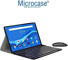 Resim Microcase Lenovo M10 FHD Plus 10.3" TB-X606 X606F ile Uyumlu Bluetooth Klavye ve Mouse + Standlı Kılıf - BKK6 