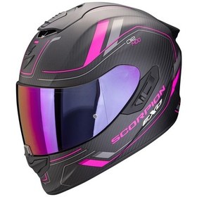 Resim Scorpion Exo 1400 Evo Iı Air Carbon Mirage Kapalı Motosiklet Kaskı Mat Siyah - Pembe 