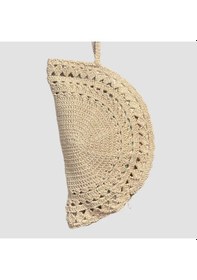 Resim Uretti - Sefa 4419 - El Yapımı Makrome İp Clutch Çanta - Bej Bej 