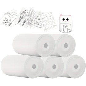 Resim GenelTedarik 10 Adet Mini Yazıcı Kâğıdı Termal Rulo - Beyaz Mini Fotoğraf Yazıcı Rulosu 56mm Yapışkansız Kâğıt 
