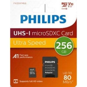 Resim Philips FM25MP45B/00 256GB CLASS10 Uhs-I U1 Tf Adaptörlü Micro Sdxc Hafıza Kartı 