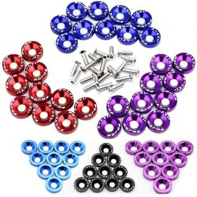 Resim Turcoshop11 Anodize Alüminyum M6 Çember Ve Cıvata Seti 20 Parça Yeşil Motor Aksesuarları 