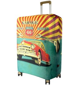 Resim My Saraciye My 155 Route 66 Valiz İçin Kılıf Büyük Boy Kırmızı 
