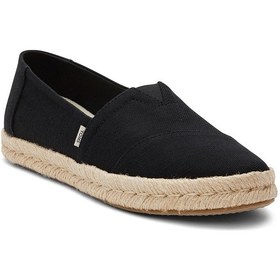 Resim Espadril / Keten Kadın 10020687 Toms Alpargata Rope 2.0 Recycled Cotton Slubby Woven Black Siyah 