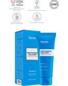 Resim ZAROZA Nemlendirici Kolajen Cam Maske- Hyaluronic Asit, Ceramid, Soyulabilir Jel Yüz Maskesi-Blueberry 50ml 