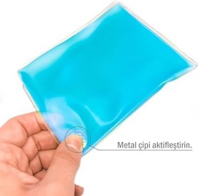 Resim Mavi El Isıtıcı Cep Sobası Isınmatik Jel Sihirli Kare El Isıtıcı Jel Isınmatik Cep Sobası Isıtıcı El Vücut Pratik Isıtma Cep Boy El Avuç Isıtıcısı cep sobası 