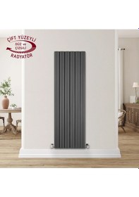 Resim 1800mm x 315mm Yüksek Isı Kapasiteli Dekoratif Amber Dikey Aluminyum Antrasit Radyatör 