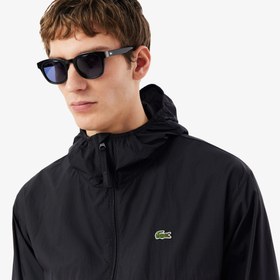 Resim Lacoste Erkek Kapüşonlu Siyah Yağmurluk 