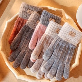 Resim ERCOALGO Kışlık Termal Örgü Eldivenler - Dokunmatik Uyumlu, Esnek Manşetli, Çok Renk Seçeneği ile Dış Mekan ve Tatil Hediyeleri (Noel, Cadılar Bayramı, Şükran Günü), Yırtık Desenli, Kadın ve Erkek için Yumuşak Doku 