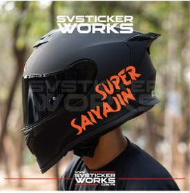 Resim Super Saiyajin Yazılı Kask Sticker Tüm Kasklar Uyumlu Tek Yön 1 Adet Turuncu 