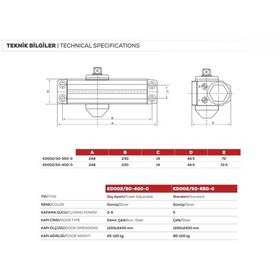 Resim Kale Kapı Hidroliği Gümüş-güç Ayarlı-5 Numara- 80-120 Kg 