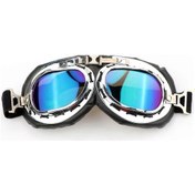 Resim Motosiklet Gözlükleri Vintage Pilot Tarzı Gözlük Açık Hava Kum Gözlükleri Bisiklet Yarışçısı Kruvazör Tur Gözlükleri Yarım Kask İçin 