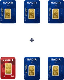 Resim Nadir Gold 24 Ayar 13,5 Gram Külçe Altın 5 Adet 2,5 Gram Külçe Altın + 1 Adet 1 Gram Külçe Altın 