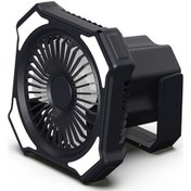 Resim Led Işıklı Çok Fonksiyonlu Kamp Vantilatörü Usb Pille 4891 Siyah 