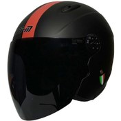 Resim Free-m 601 Açık Motosiklet Kaskı Mat Siyah - Kırmızı 