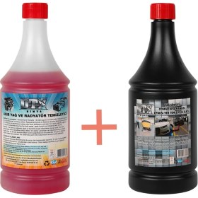 Resim Dtx Kimya Oto Kalorifer ve Petek Temizleme Sıvısı Yağ Sök. Etkili 1 Litre & Epoxi Yer Temizleme Sıvısı 1 Lt 