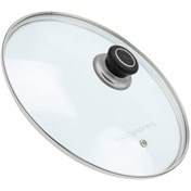 Resim Doğuş Tencere Tava Sahan Cam Kapağı Buhar Delikli Kapak 14-40 Cm Siyah Tutma Tepesi 