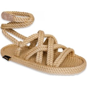 Resim Nomadic Republic Roma Kauçuk Tabanlı Halat Bej Kadın Sandalet Bej 