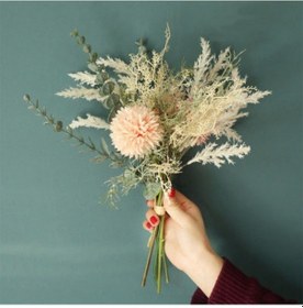 Resim Padalink Ev Dekorasyonu İçin Preno Ins Stili Saksı Çiçeği - 38cm Pembe Simülasyon Çiçekleri - Nikah & Mutfak Dekoru Yc1002 