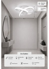 Resim Eliva Led Plafonyer Avize Beyaz Işık 