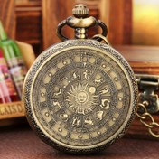 Resim 12 burç pusulalı vintage bronz analog takı kolye saat hediye 
