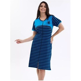 Resim Dınar Textıle Fermuarlı Ev Triko Bornozu 233592618 Mavi 