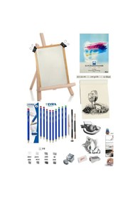 Resim Dereceli Kurşun Kalem Seti 25x35 Duralit Masaüstü Drawing Şövale Set 