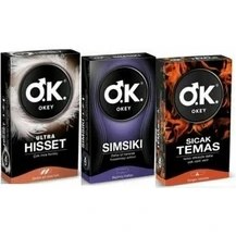 Resim Okey Prezervatif Ultra Hisset 10 Lu + Sımsıkı 10 Lu + Sıcak Temas 10 Lu 