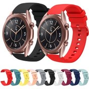 Resim Samsung Galaxy Uyumlu Watch3 İçin 41mm 20mm Düz Renk Yumuşak Silikon Saat Bandı Kırmızı 
