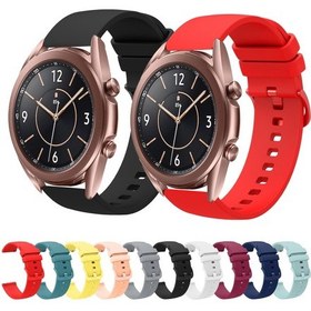 Resim Samsung Galaxy Uyumlu Watch3 İçin 41mm 20mm Düz Renk Yumuşak Silikon Saat Bandı Kırmızı 