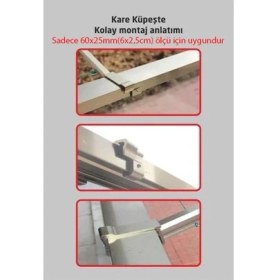 Resim Gökbin Balkon Çamaşır Kurutma Askısı Alüminyum Küpeşte Çamaşır Askılığı Kurutmalık Kare 6x2.5 cm Antrasit 