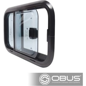 Resim Obus Karavan Berhimi 350 600 Çift Katlı Sürgülü Karavan Penceresi Siyah 