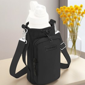 Resim 1 adet Dayanıklı Metal Tokalı Su Şişesi Taşıyıcı, Telefon Cebi, Ayarlanabilir Omuz Askısı ve Fermuar Cebi - Seyahat, Kamp, Açık Hava Maceraları için İdeal - Mükemmel Hediye (Su Şişesi Dahil Değil), Kamp Ekipmanı | Ayarlanabilir Askılı Çanta | Güvenli Fermuar Cebi, Su Şişesi Tutucu 
