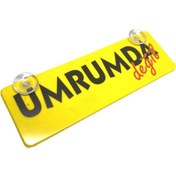 Resim Umrumda Değil Yazılı Sarı Dekor Plaka Vantuzlu Cam Süsü 