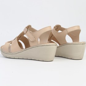 Resim Pierre Cardin ® | PC-5127-3013 Krem-Kadın Dolgu Topuk Ayakkabı 
