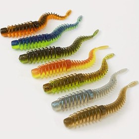 Resim 15 Adet Karışık Renkli Yüzen Yumuşak Solucan Yemleri - İğne Kuyruklu Yüzme Yemleri, Tatlısu & Tuzlu Su için Bionik Balıkçılık Yemleri, TPE Malzeme, Gerçekçi Bölümlü Tasarım, Hafif & Dayanıklı, Üst Su Balıkçılık Yemleri 
