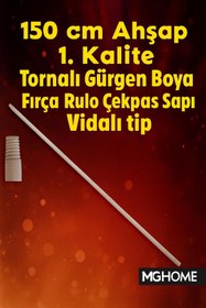 Resim MG HOME 150 Cm 1 Adet Tavan Boyası Sap Gürgen Sap Ahşap Sap Temizlik Sopası Uzun Sopa BOYA-BADANA-TAVAN 