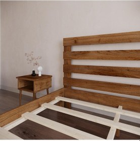 Resim Urban New Model Ceviz Renk Çam Ahşap Karyola-60 160 x 200 CM 