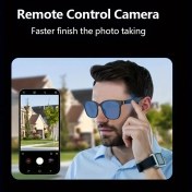 Resim Klipsli Akıllı Çok Fonksiyonlu Gözlükler Sesli Arama Özelliği ve HIFI Ses Kalitesi ile HD UV Koruyucu Camlar, Dahili Mikrofon & Hoparlörler ve Sürüş ve Dış Mekan Seyahati için Uzaktan Kumandalı Kamera 