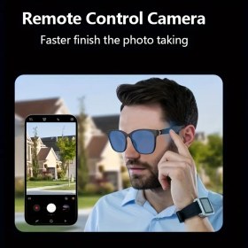 Resim Klipsli Akıllı Çok Fonksiyonlu Gözlükler Sesli Arama Özelliği ve HIFI Ses Kalitesi ile HD UV Koruyucu Camlar, Dahili Mikrofon & Hoparlörler ve Sürüş ve Dış Mekan Seyahati için Uzaktan Kumandalı Kamera 