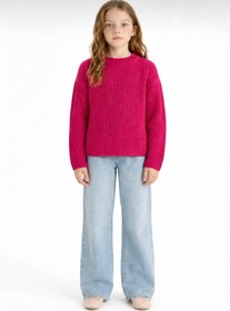 Resim LUSHİGO Unisex Çocuk Triko Bisiklet Yaka Selanik Örgü Kazak 