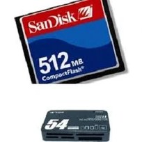 Resim Sandisk 512 MB Compact Flash Hafıza Kartı - USB 2.0 Cf Kart Okuyucu 