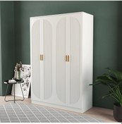 Resim Soho 4 Kapaklı Eko Bazalı Gardırop - Mdf Kapak Beyaz 