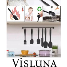 Resim Visluna 6lı Parça Yanmaz Yapışmaz Mutfak Pasta Slikon Yumurta Fırçası Kaşık Bıçak Spatula Seti 