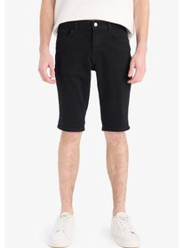 Resim DeFacto Slim Fit Dar Kesim Jean Bermuda Şort E4009AX25SMNM40 