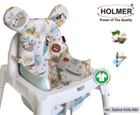 Resim Holmer Leke Tutmaz Organik Mama Sandalyesi Minderi - Kılıfı ML Yeşil 