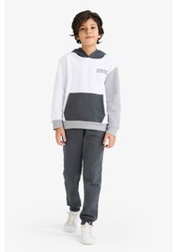 Resim Defacto Erkek Çocuk 2li Takım Baskılı Kapüşonlu Sweatshirt Jogger Eşofman Altı C8316a825cwwt36 Beyaz-wt36 